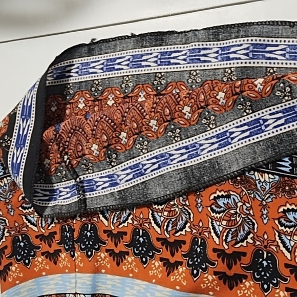 Bohemian Maxi Dress with Beaded V-Neckline Elastic Blouson Shirt Waist NWT - Picture 10 of 16